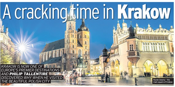 Zdjęcie artykułu o Krakowie w jednej z brytyjskich gazet