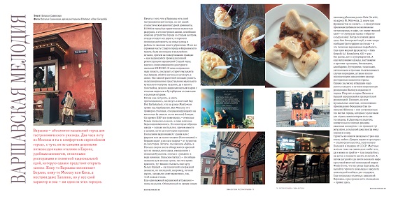 Artykuł o warszawskich restauracjach w magazynie Restoratorchef