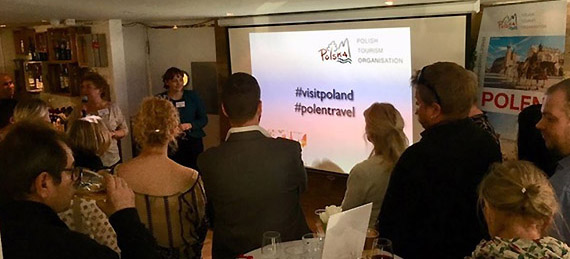 spotkanie branżowe, zorganizowane z okazji inauguracji nowego połączenia lotniczego PLL LOT między Oslo a Warszawą