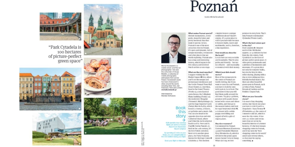 Artykuł o Poznaniu w magazynie pokładowym KLM