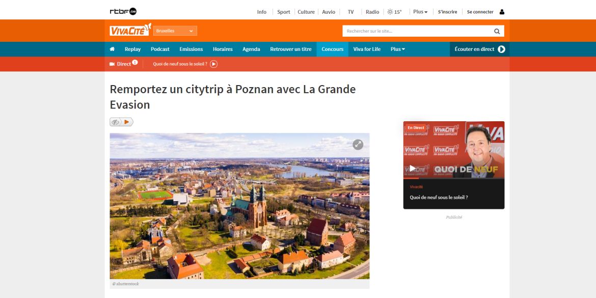 Screen artykułu o Poznaniu ze strony radia