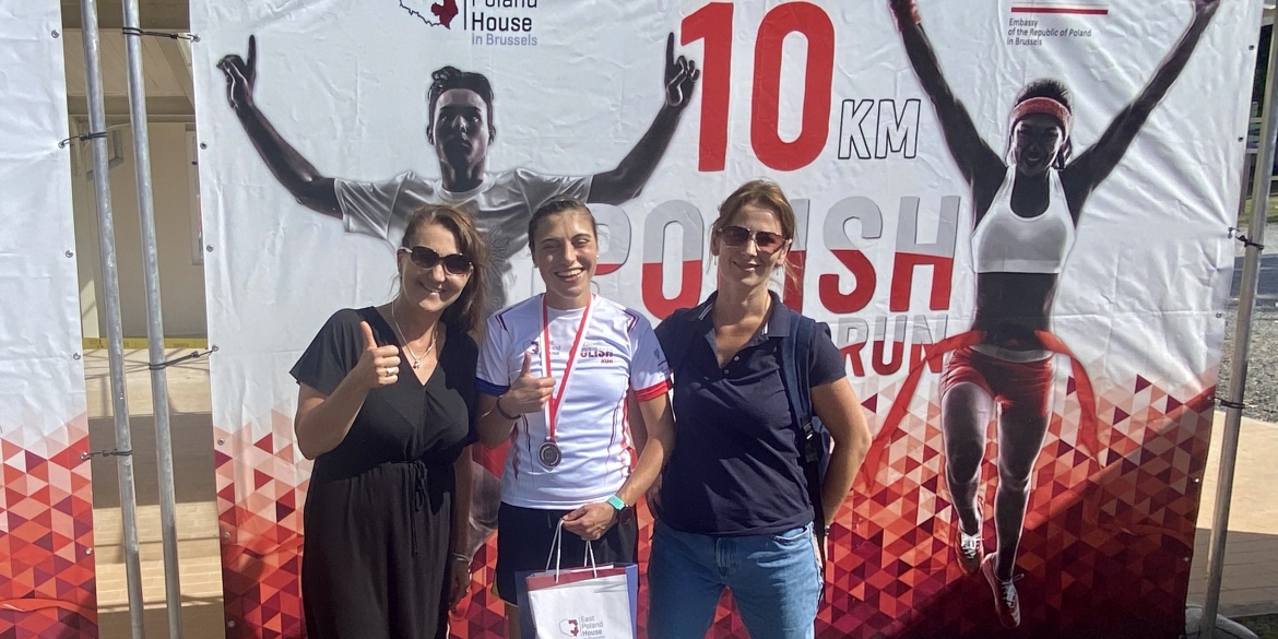 Dominika Szulc and the winner of the Polish Run
