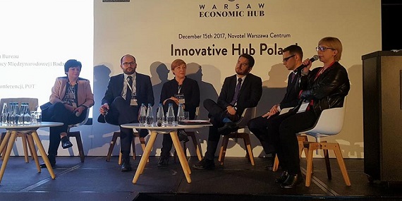 Aneta Książek z Poland Convention Bureau POT przemawia na Warsaw Economic Hub 2017