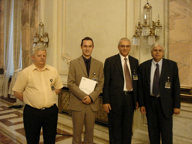 L-P Antoni Niepokólczycki (Dyrektor Net Institute), Krzysztof Celuch (CBP), Valentin Silivestru (Dyrektor Comoti) and Dominique Collin (Koordynator Projektu)