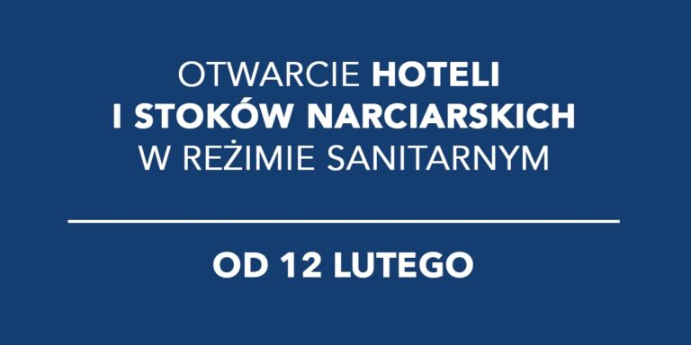 Plansza o otwarciu hoteli i stoków narciarskich