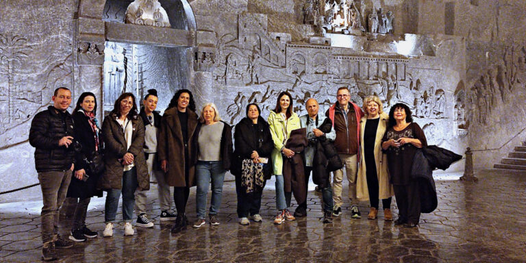 Grupa izraelskich dziennikarzy w kopani w Wieliczce