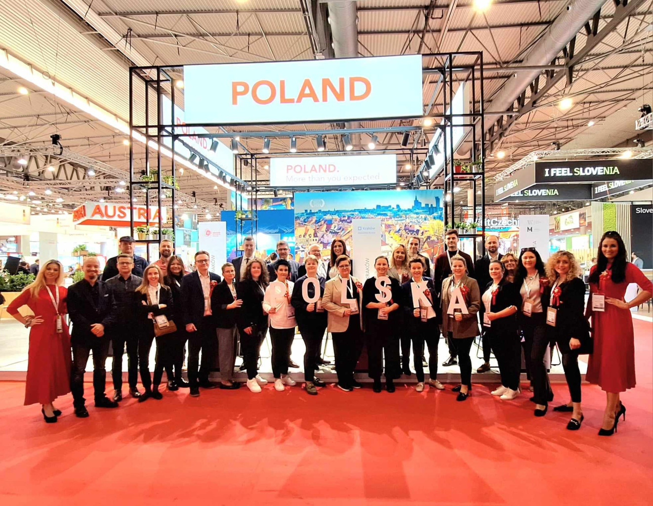 Polish Tourism Organisation stand at IBTM World BArcelona Poland Convention Bureau stand at IBTM World BArcelona