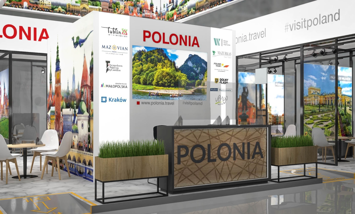 Wizualizacja polskiego stoiska na targi FITUR