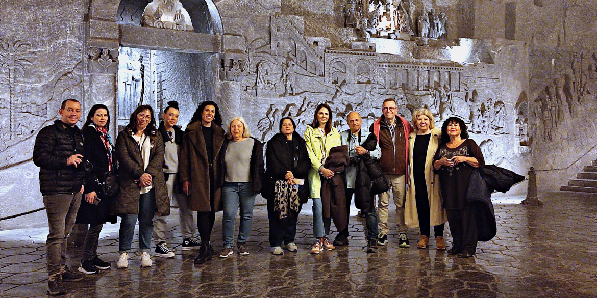 A group of Israeli journalists in the Wieliczka mine